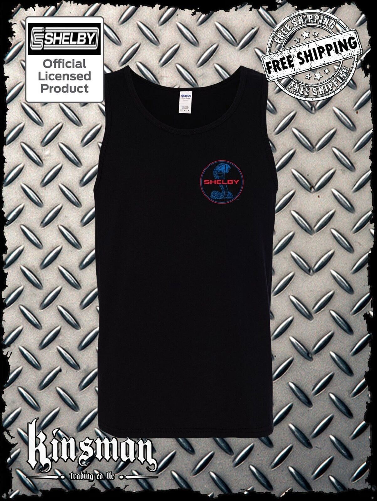 Shelby Cobra Round Logo Crest Tank Top T-Shirt Official Licensed Product