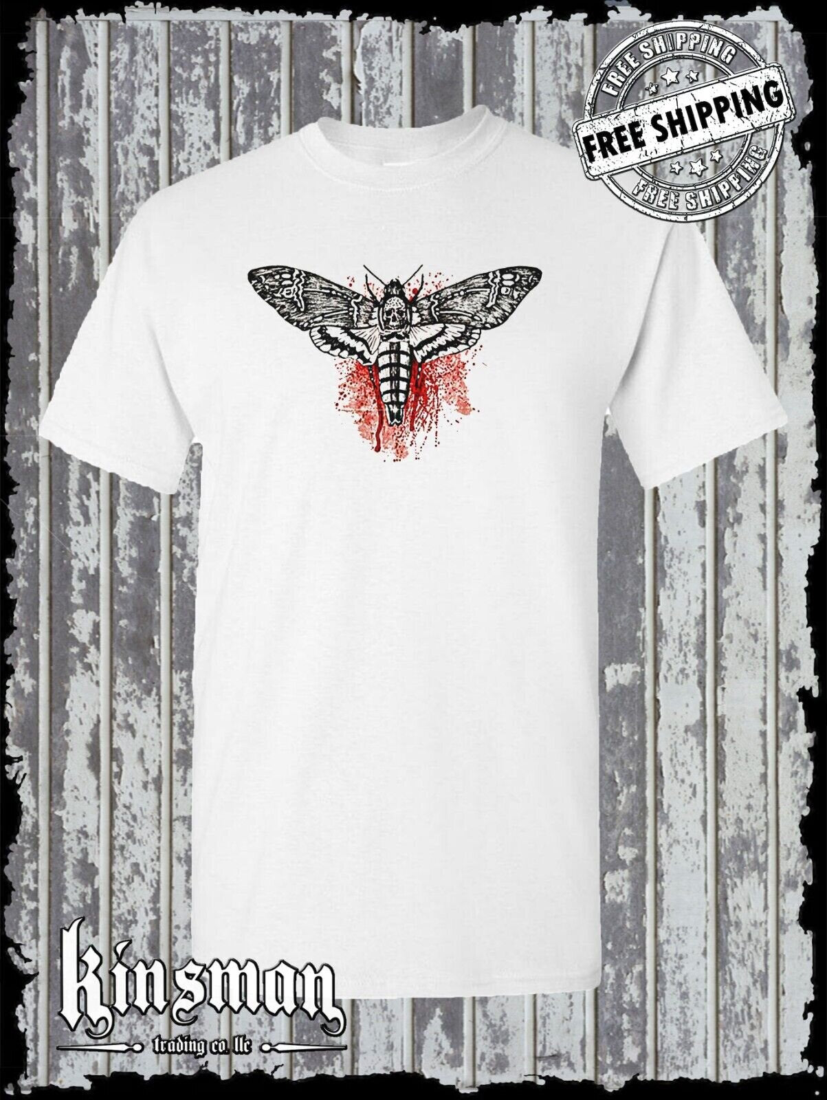 Death's Head Hawk Moth T-Shirt / Horror Movie Halloween Skull Insect Blood