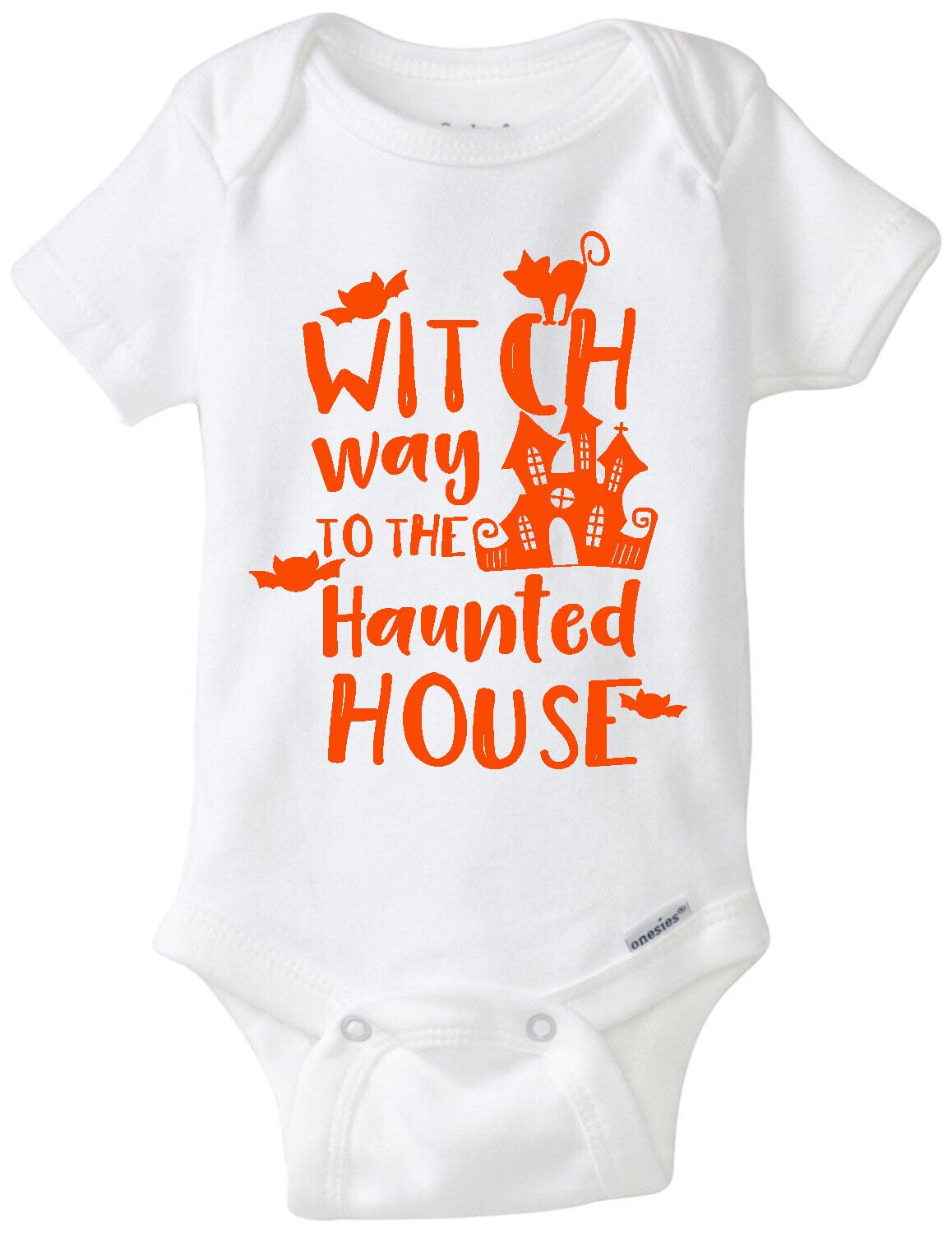 Witch Way to the Haunted House Onesie - Fun Halloween Costume Crafty Baby Romper