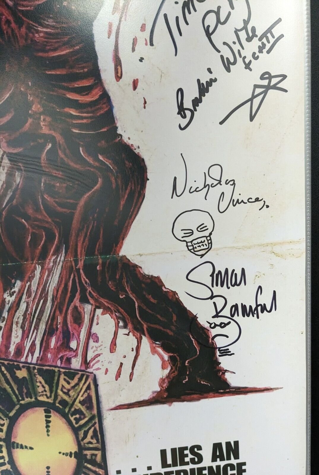 Hellraiser 27x40 Movie Poster Signed by Cast & Clive Barker w/ Pinhead Sketch