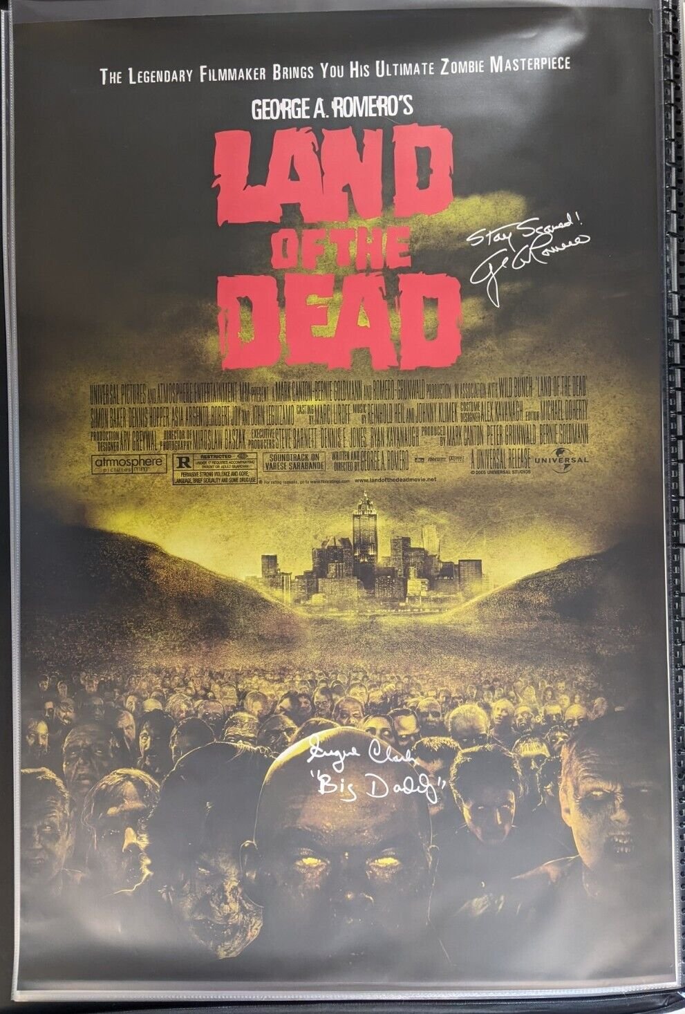 George A Romero Land of the Dead 27x40 One Sheet Poster Signed by Eugene Clark