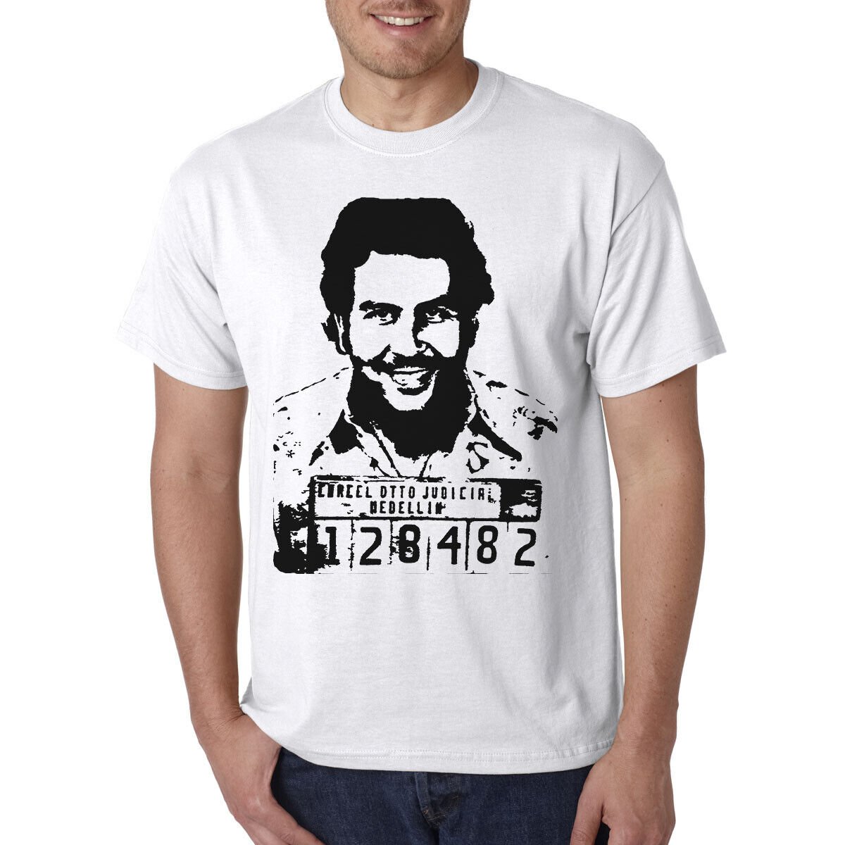 Pablo Escobar Gangster Mug Shot T-Shirt / Narcos Cocaine King Pin Drug Lord Weed