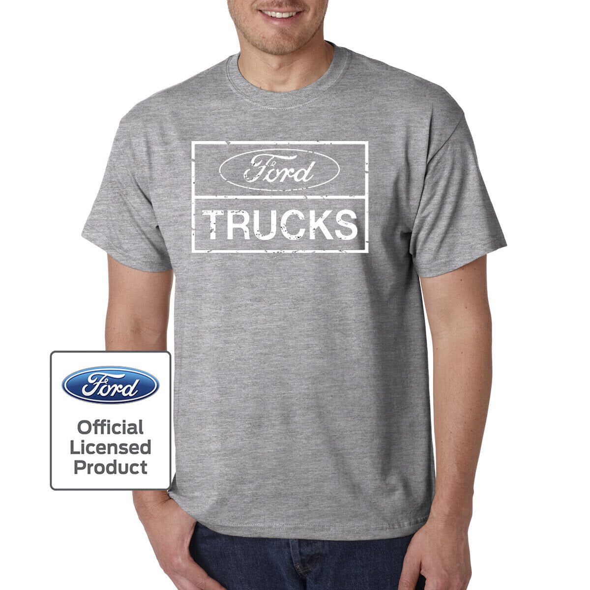 FORD Trucks Distressed Logo T-Shirt / F-150 Garage Shop Mechanic USA