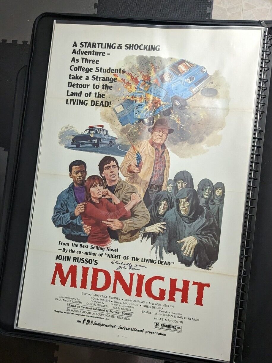 Midnight (1982) Original One Sheet 27x41 Vintage Poster Signed by John Russo