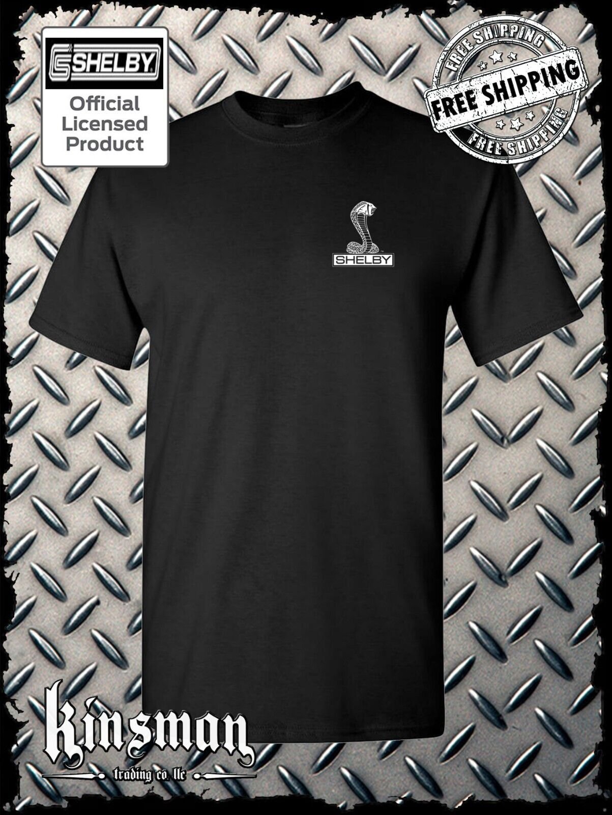 Shelby Cobra Logo Left Chest Crest T-Shirt - Licensed Official Product GT500