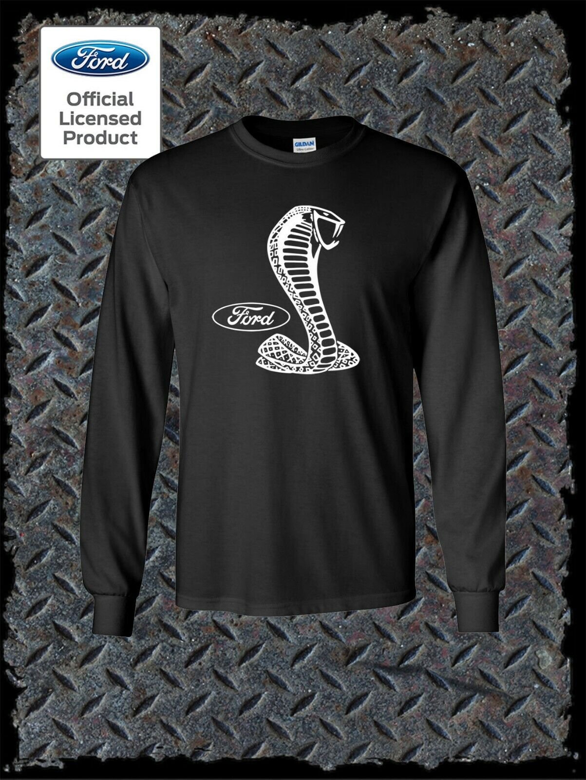 Licensed Ford Cobra Shelby Logo Long Sleeve T-Shirt / Official Product GT500