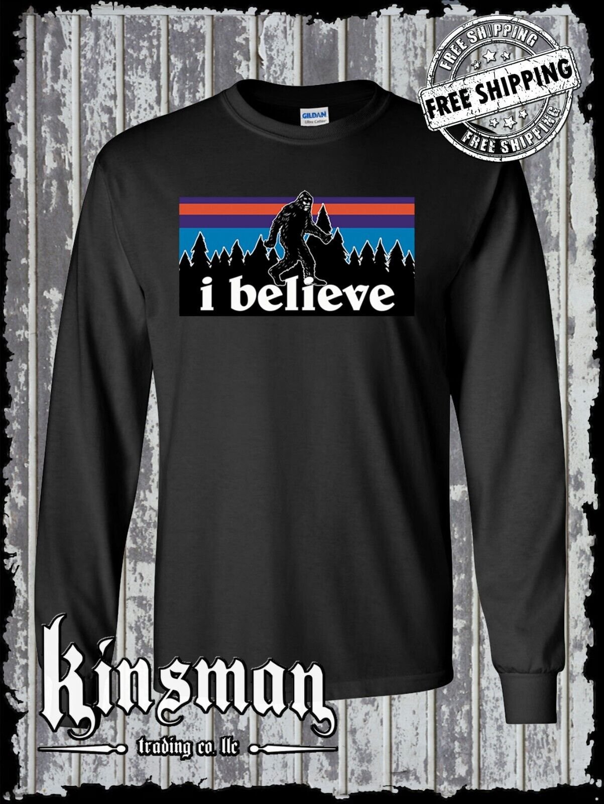 I Believe in Bigfoot Long Sleeve T-Shirt - Sasquatch Yeti Big Foot Search