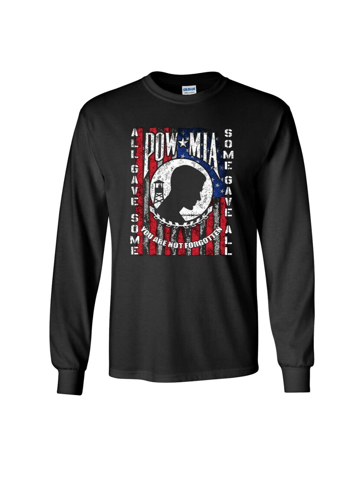 POW - MIA Flag Long Sleeve T-Shirt / USA Veteran Marine Army Navy Military Vet