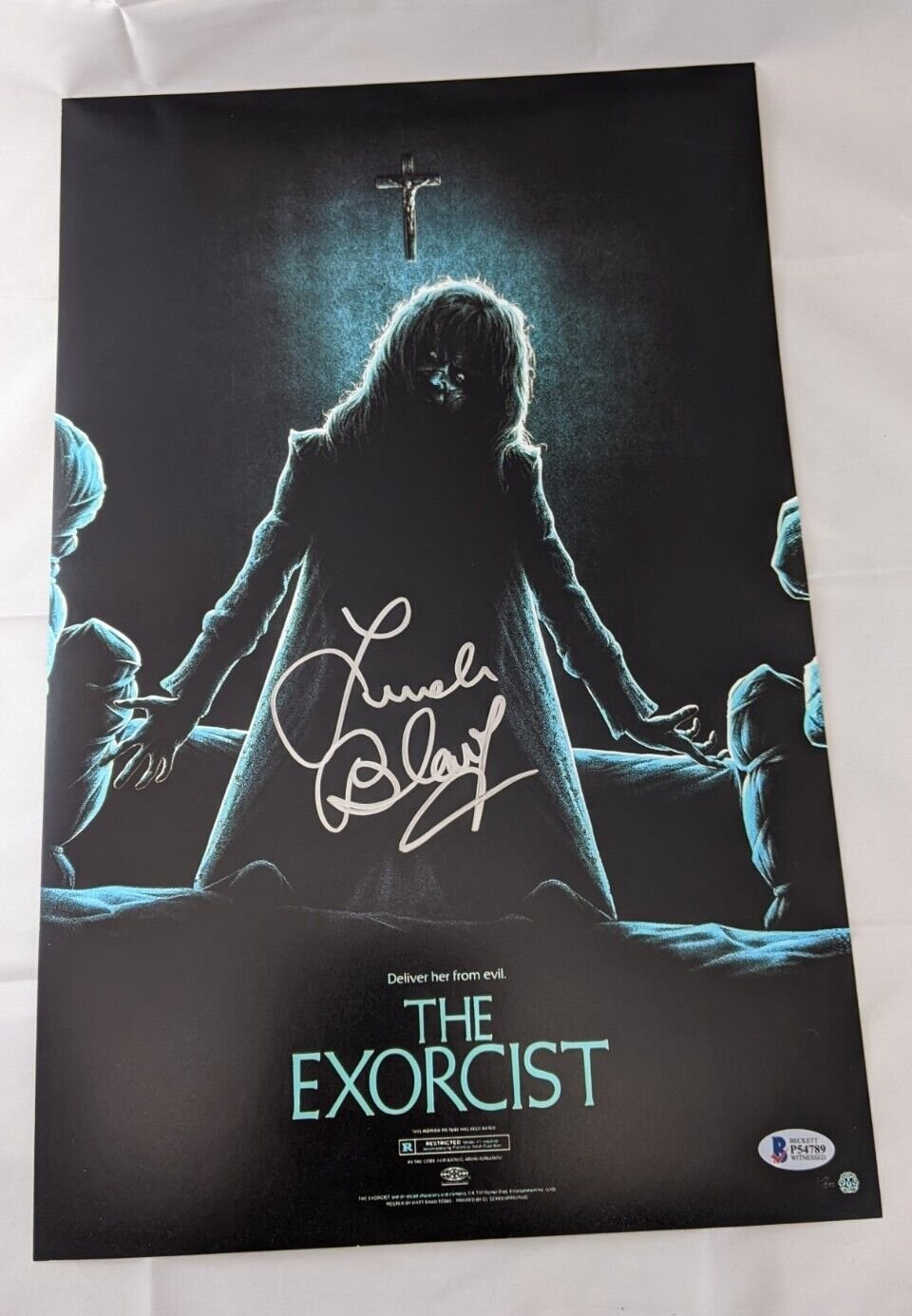 Linda Blair Autographed / Signed The Exorcist 11x17 Poster Beckett Witnessed BAS