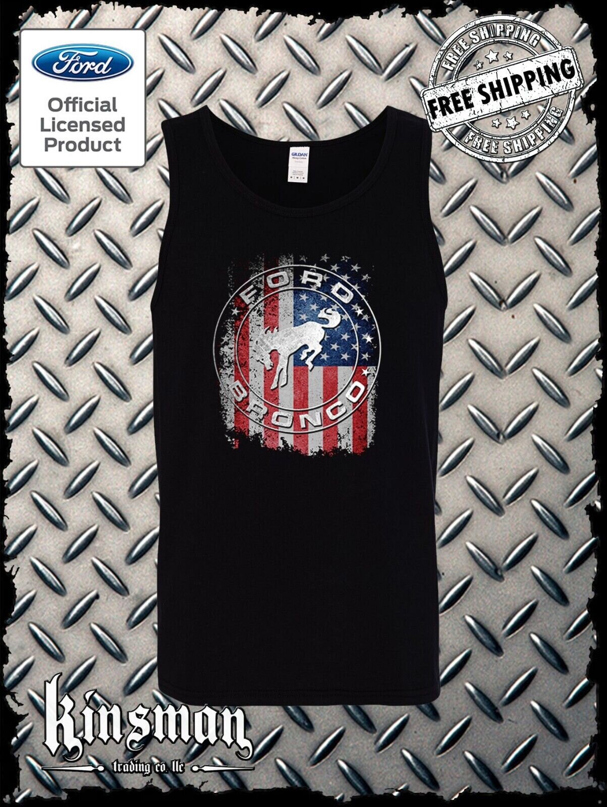 Ford Bronco American Flag Tank Top T-Shirt