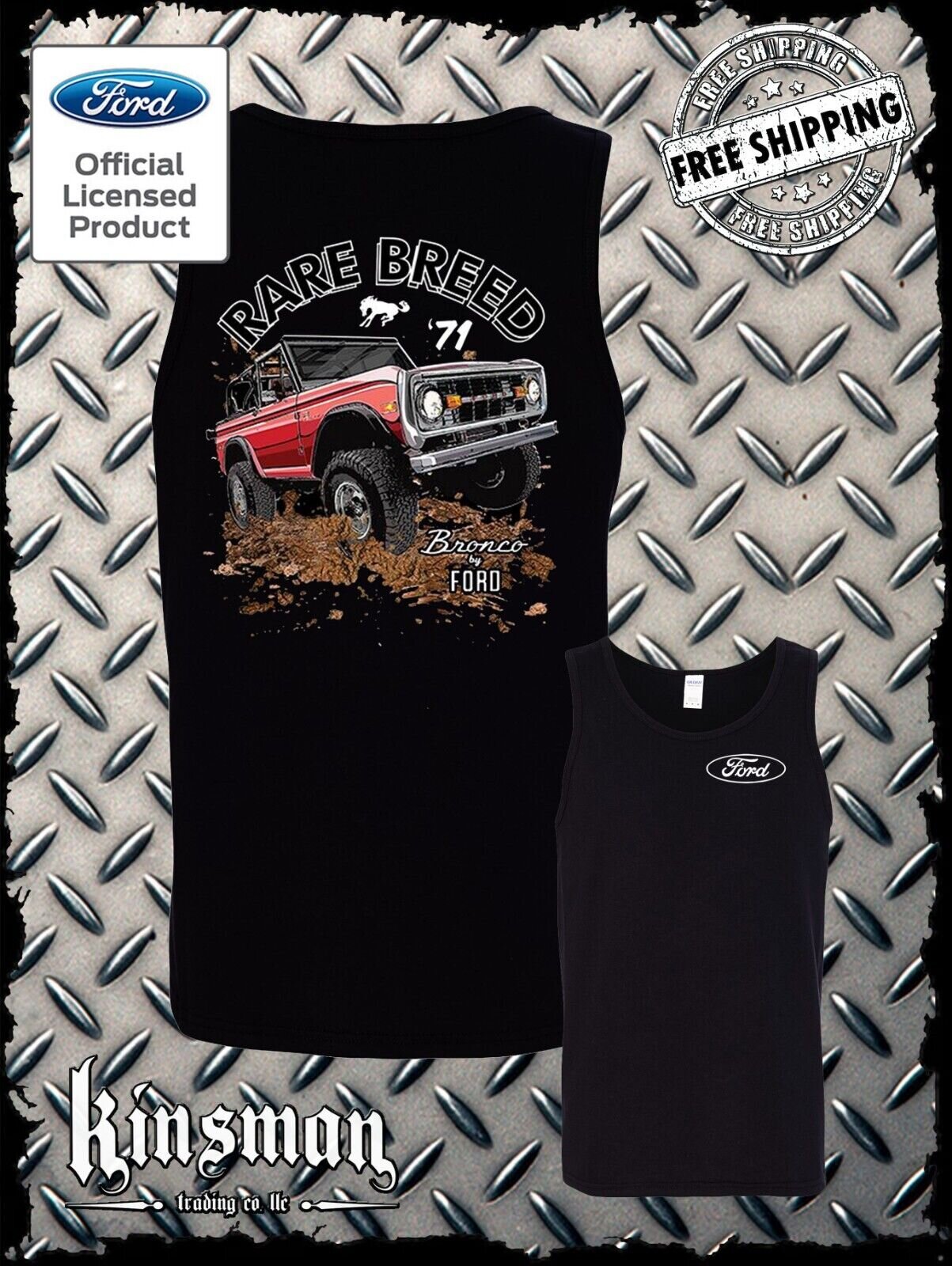 Ford Bronco Rare Breed Tank Top T-Shirt - Official Licensed Product