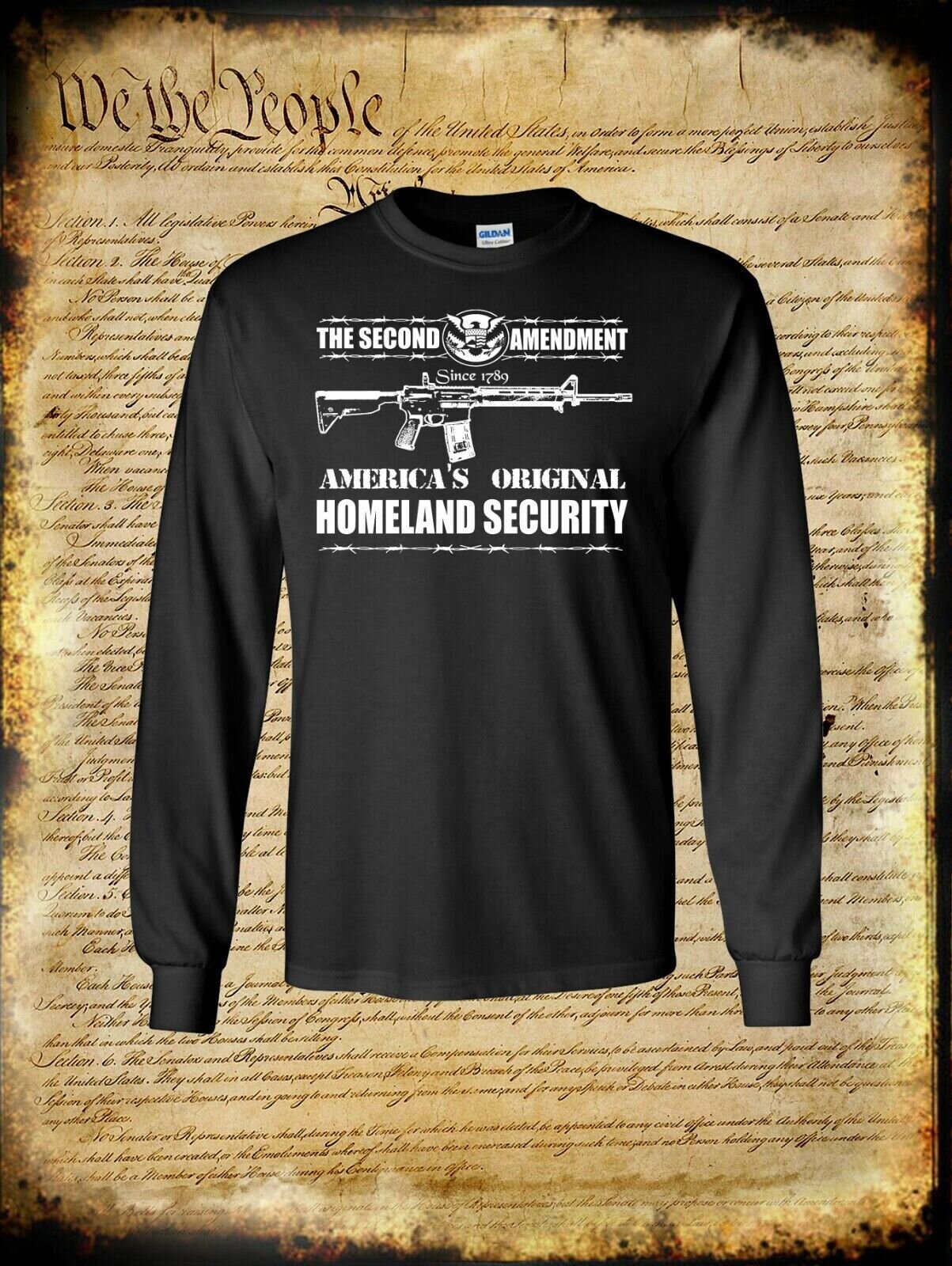2nd Amendment America's Homeland Security Long Sleeve T-Shirt / Firearm Rights