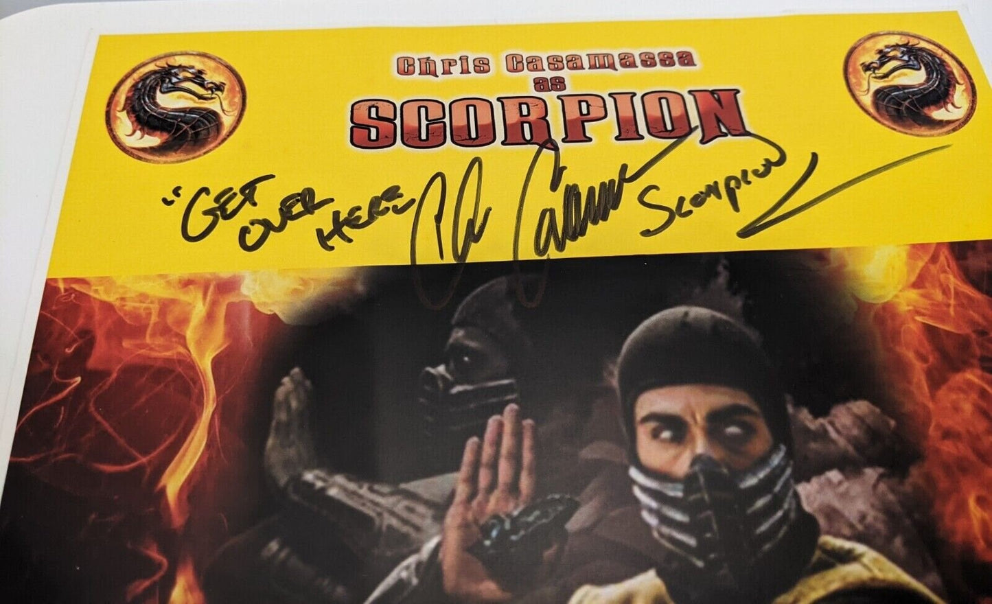CHRIS CASAMASSA As Scorpion Signed / Autographed 9x11 Photo MORTAL KOMBAT 1995