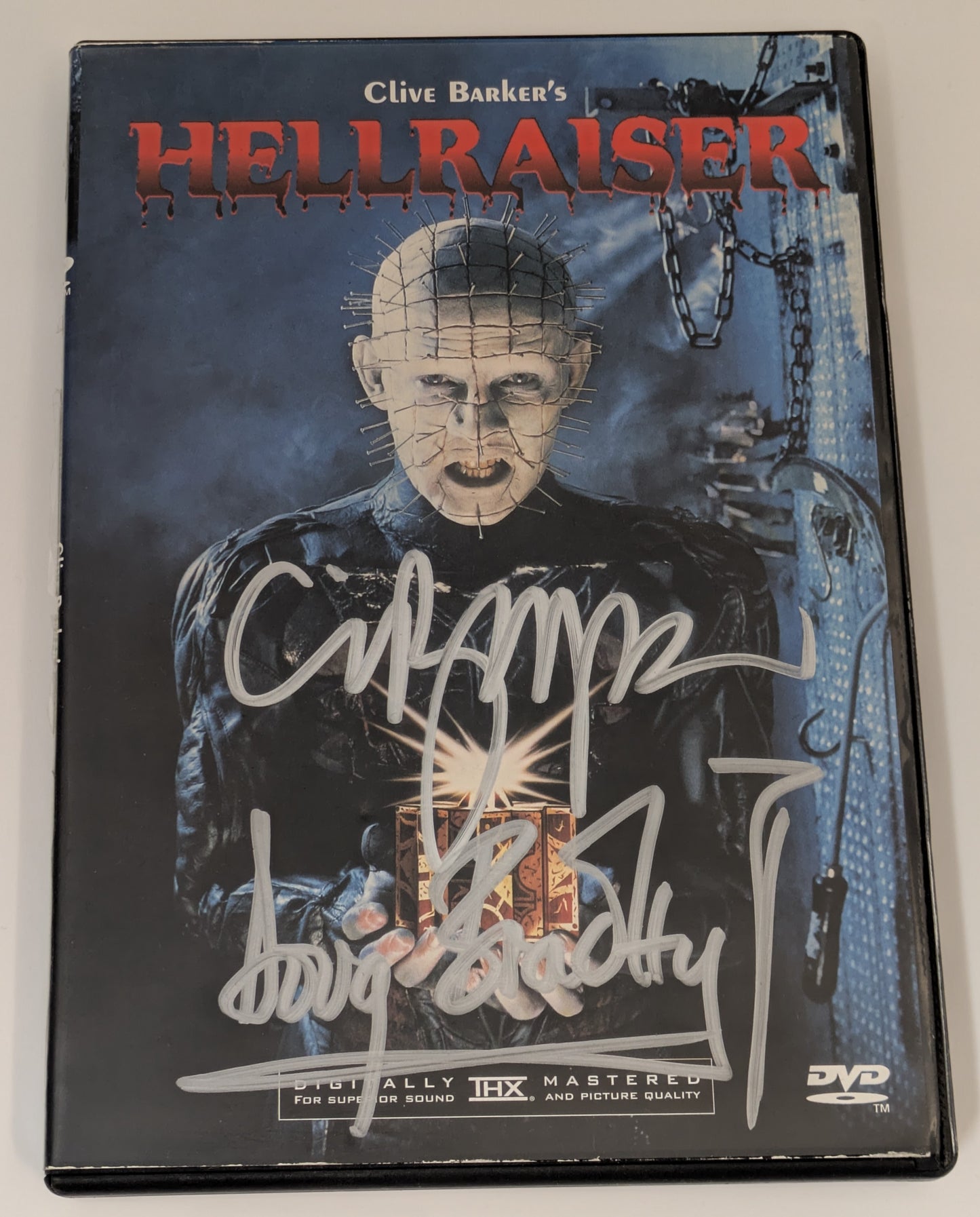 Clive Barker & Doug Bradley Signed / Autographed Hellraiser DVD Horror