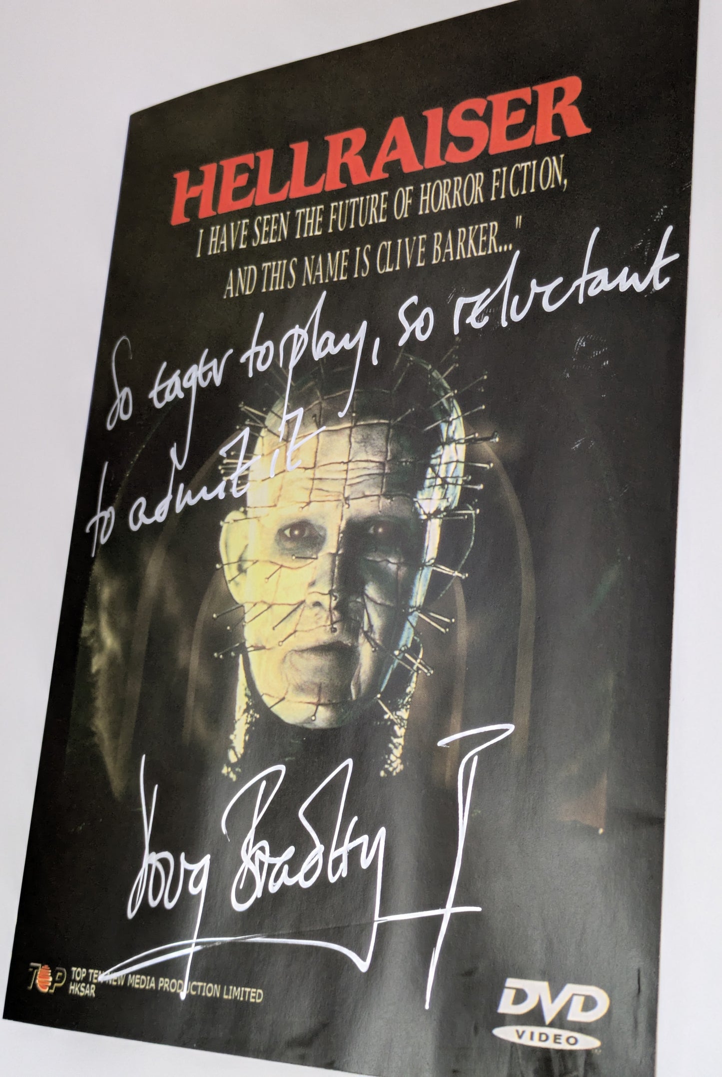 Doug Bradley Signed / Autographed Hellraiser DVD Pinhead