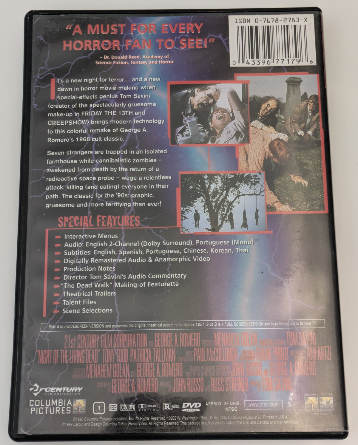 Tom Savini Signed Night Of The Living Dead 1990 DVD