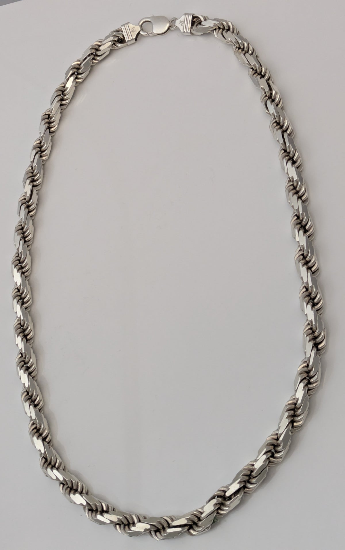 925 Sterling Silver Solid Diamond Cut Rope Chain / Necklace 24" 9mm 168 Grams