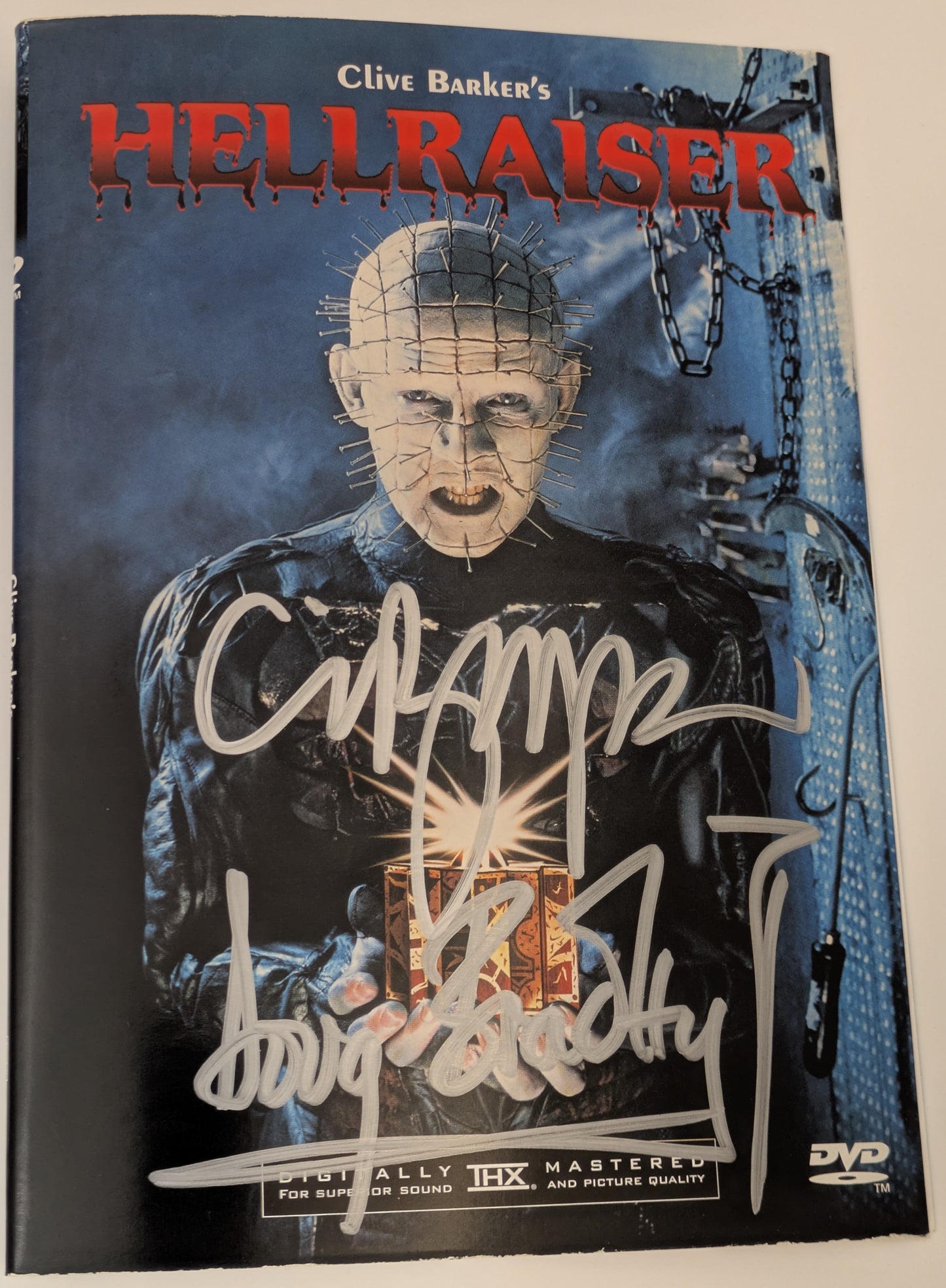 Clive Barker & Doug Bradley Signed / Autographed Hellraiser DVD Horror