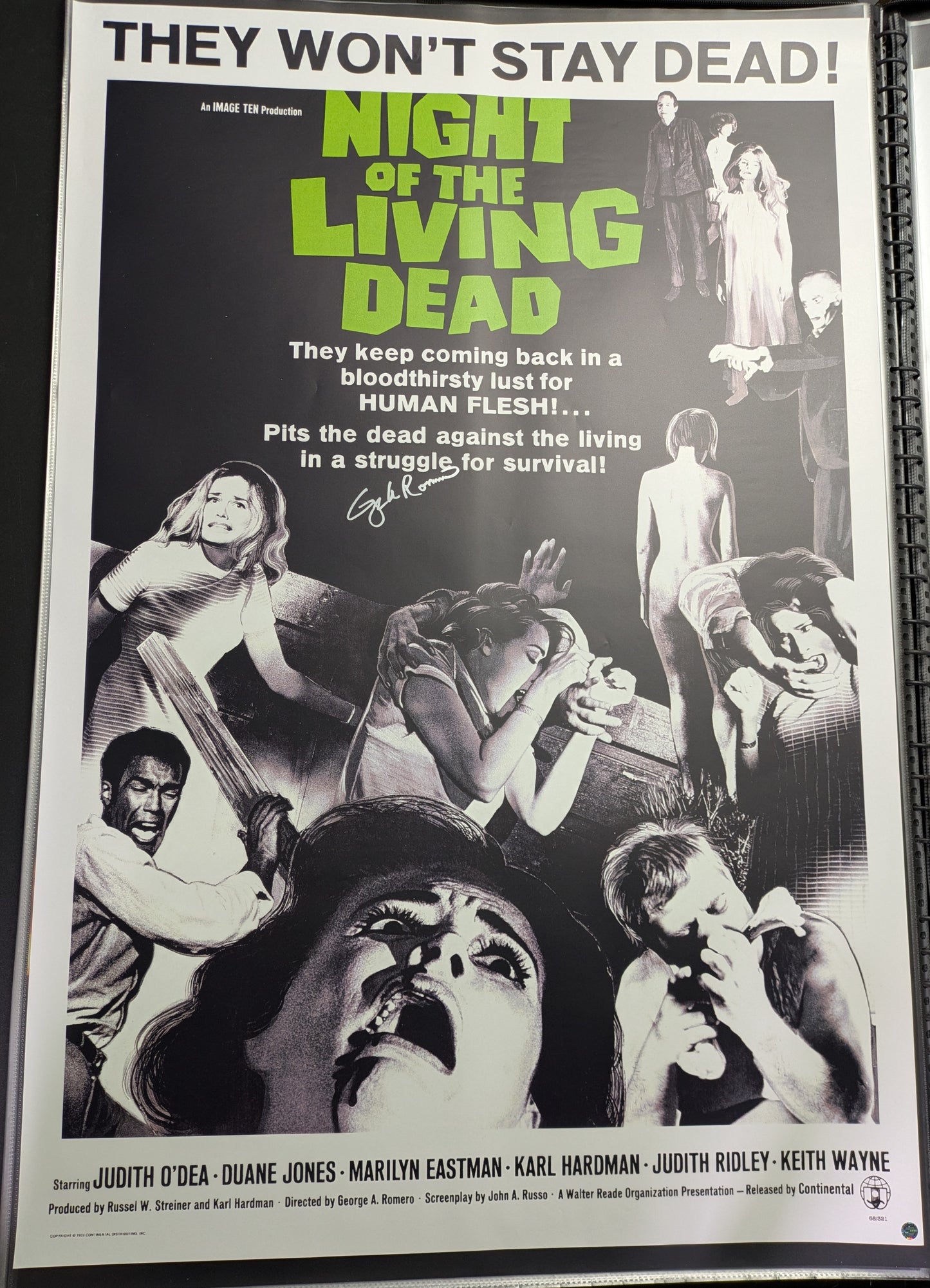George A Romero Signed / Autographed Night Of The Living Dead 27x40 Poster COA