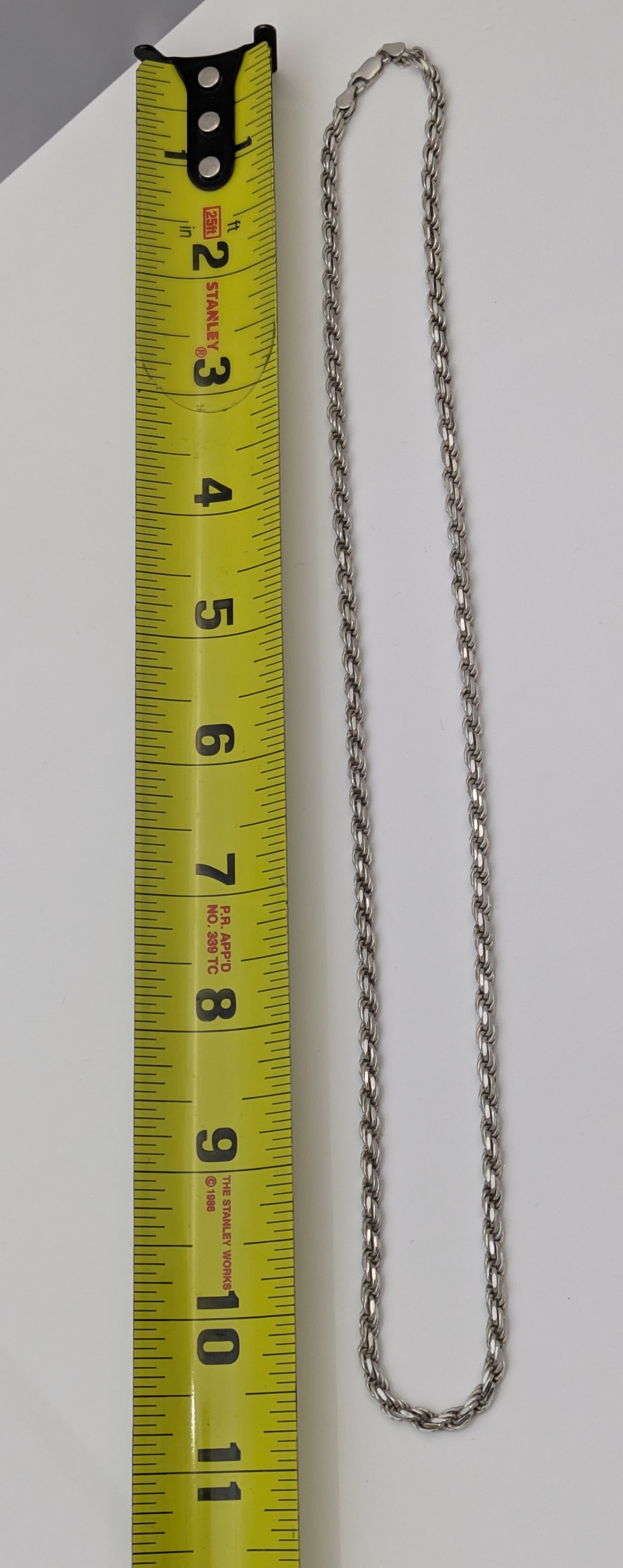 925 Sterling Silver Diamond Cut Rope Chain / Necklace 3.5mm 22 Inches 24+ Grams
