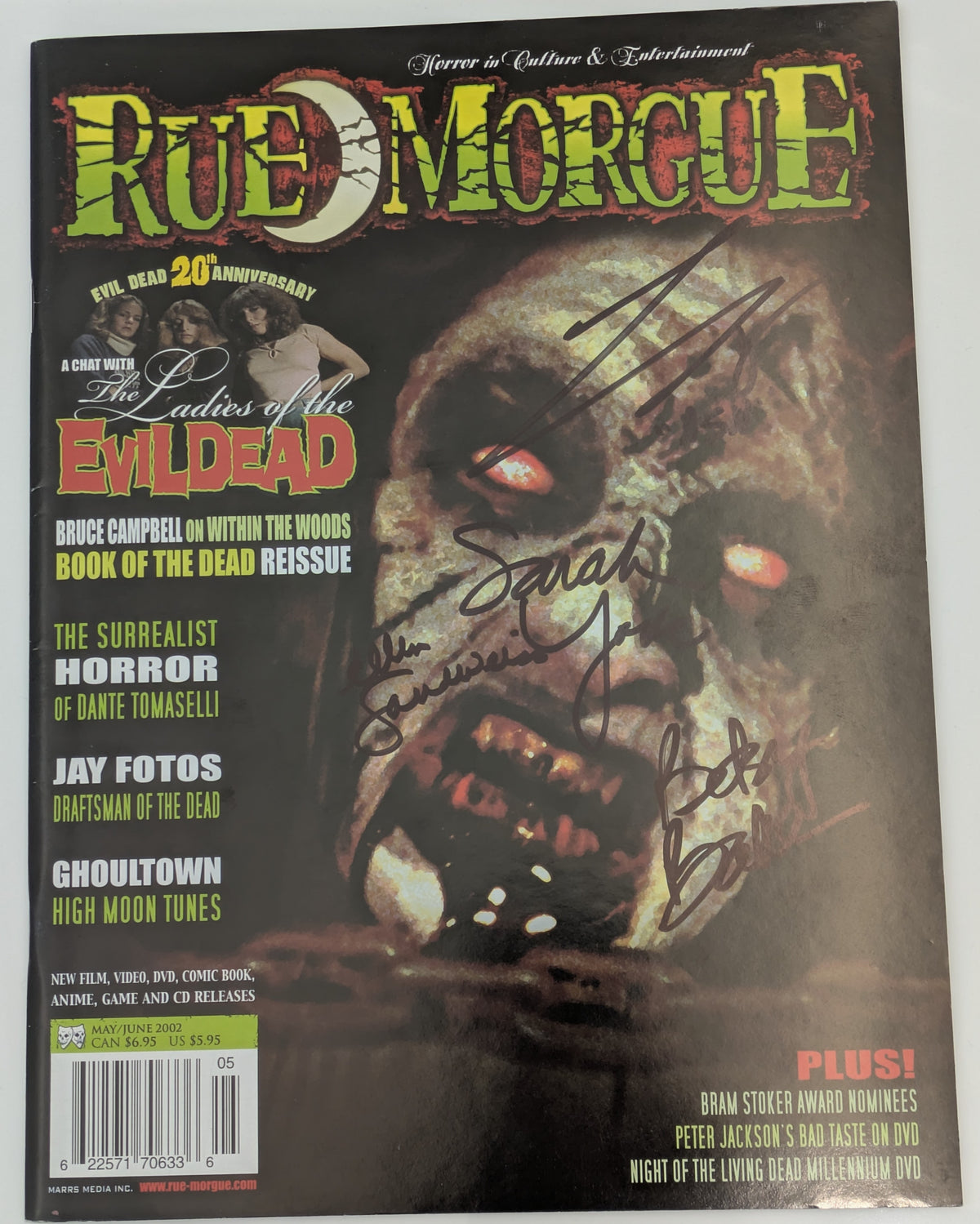 Evil Dead Cast Signed Rue Morgue Magazine Bruce Campbell Ellen Theresa Betsy