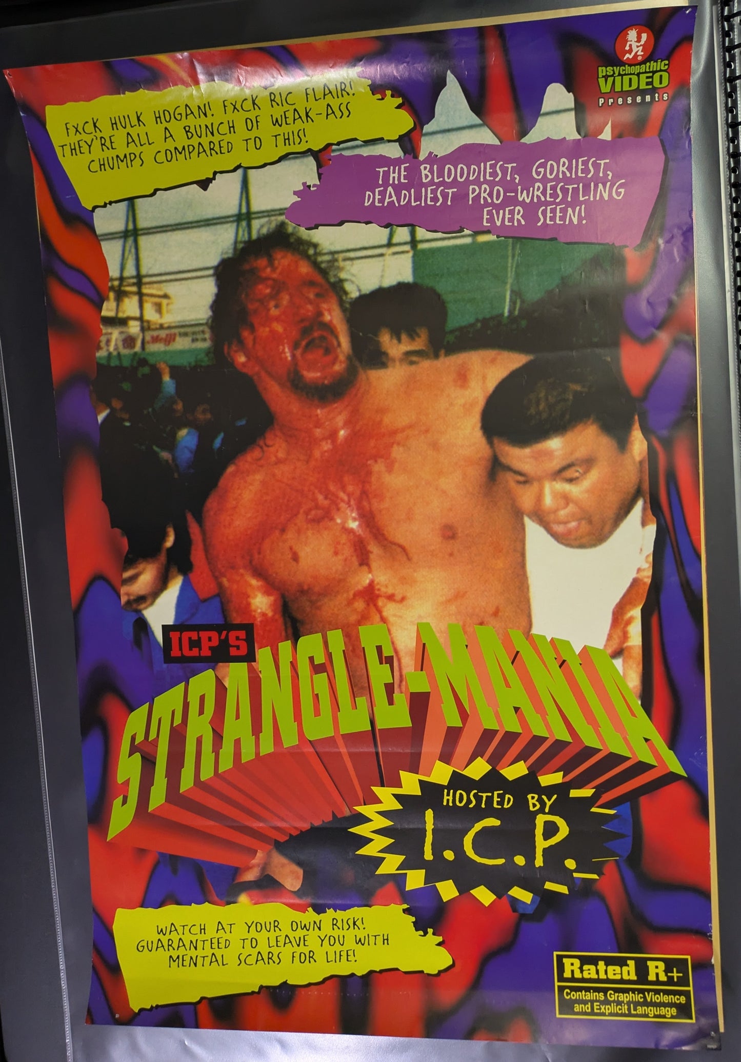 Insane Clown Posse Strangle-Mania Original Poster ICP JCW Wrestling Terry Funk