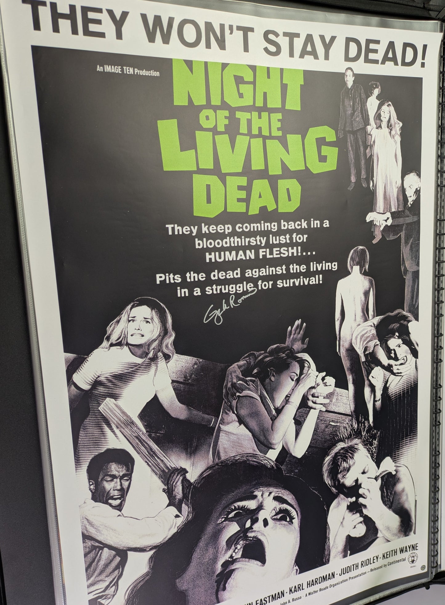 George A Romero Signed / Autographed Night Of The Living Dead 27x40 Poster COA