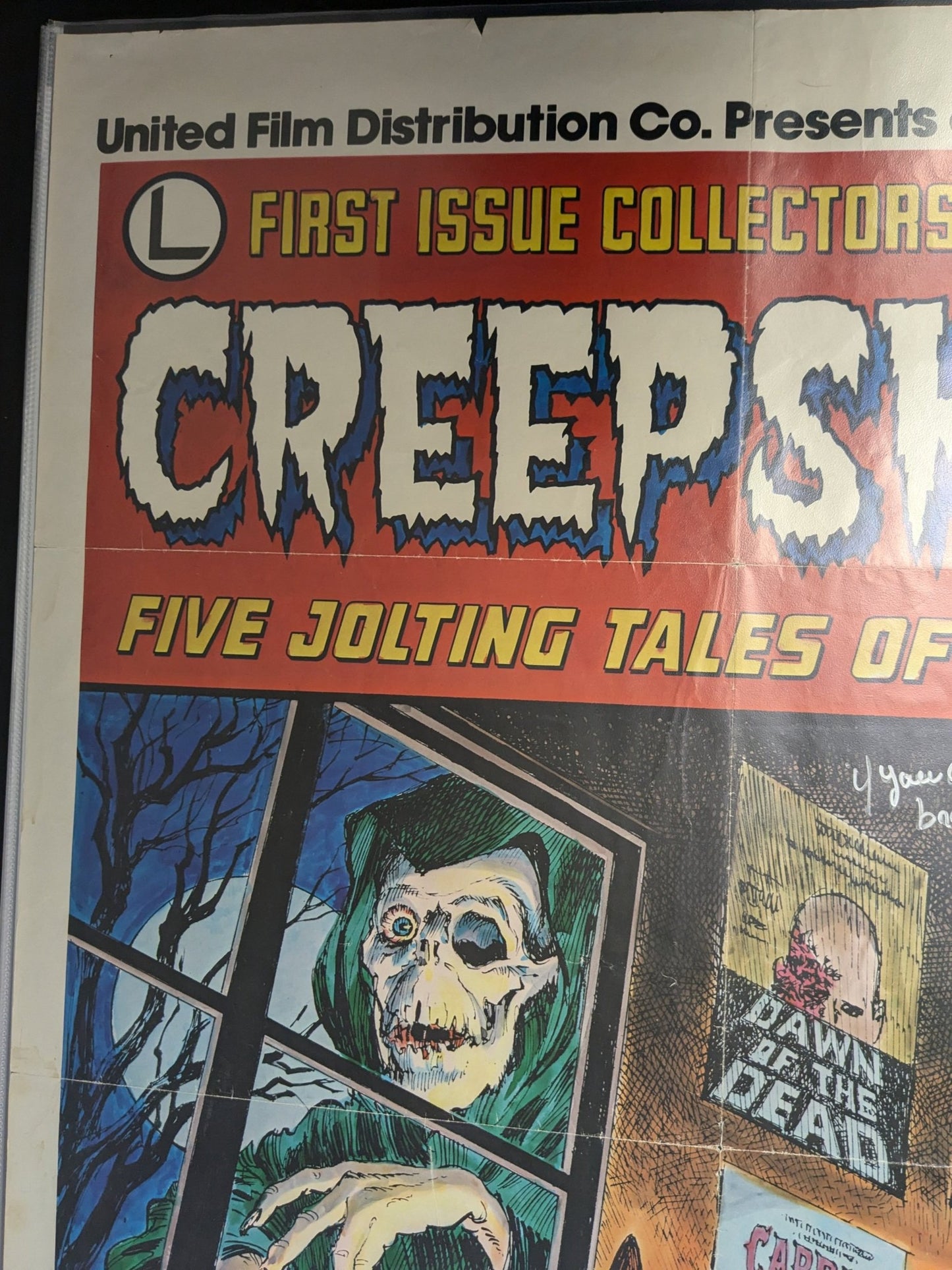 Original Creepshow 1981 One Sheet 27x41 Movie Poster Signed X3 George A Romero