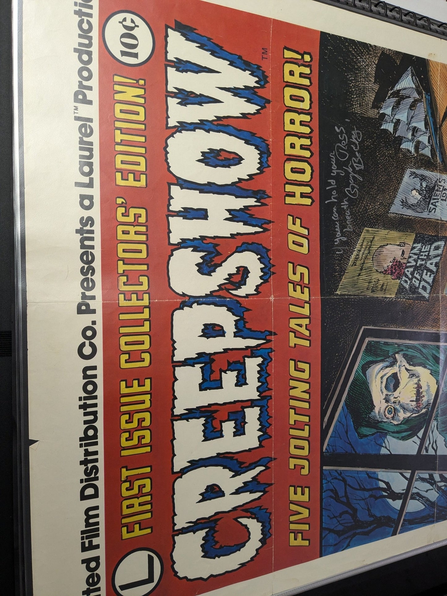 Original Creepshow 1981 One Sheet 27x41 Movie Poster Signed X3 George A Romero