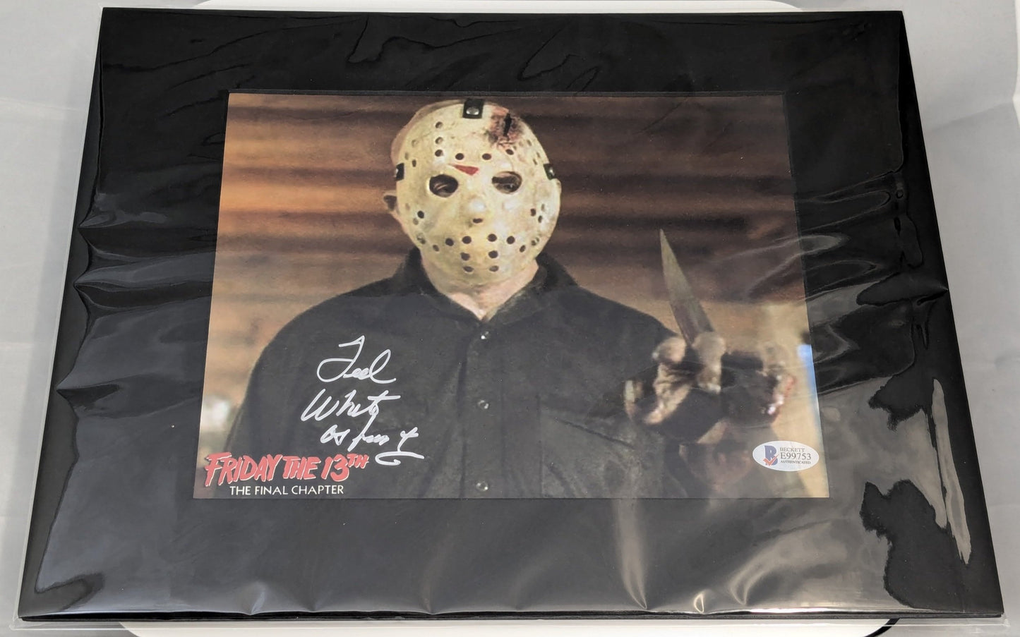 Ted White Signed 8x10 Friday the 13th 4 Matted Photo BAS Beckett COA