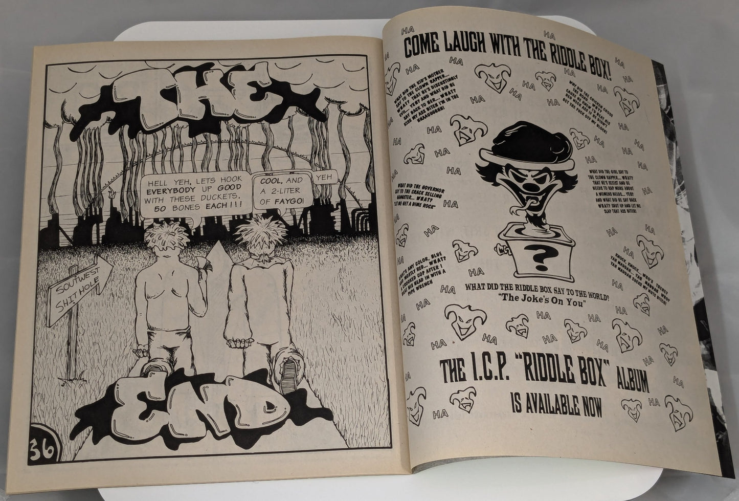 Insane Clown Posse Wicked Clownz Comic Book Original Riddle Box Ad