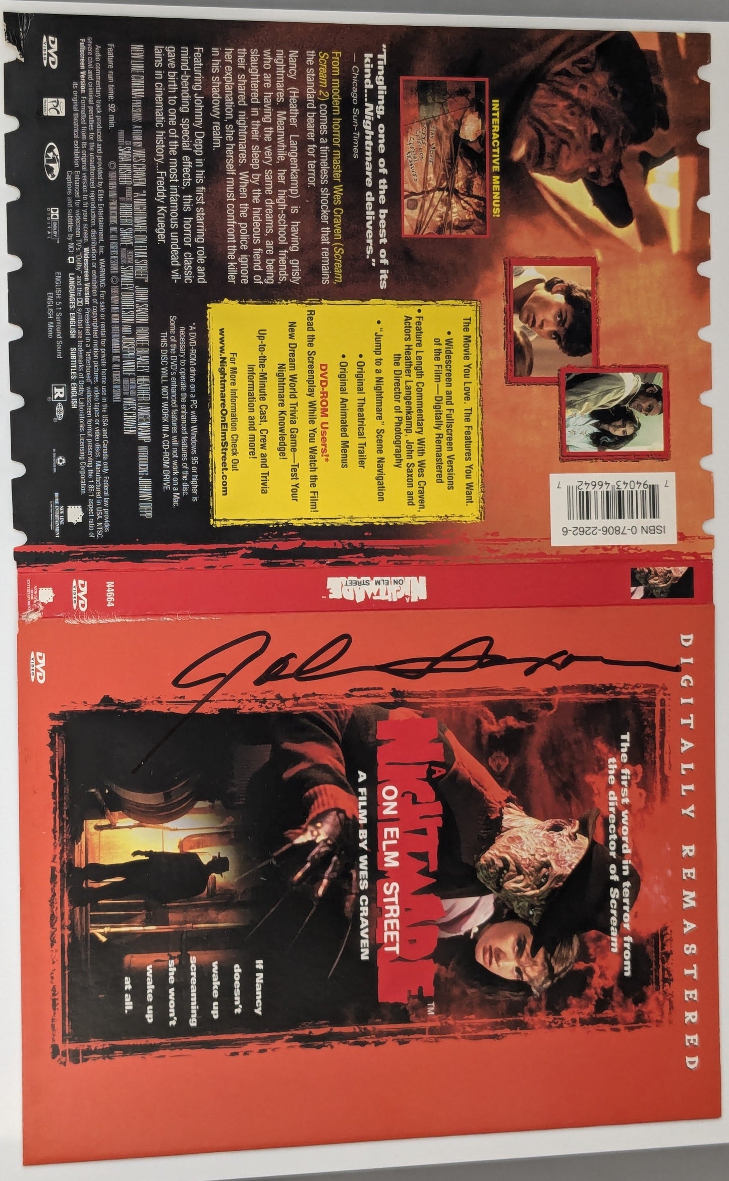 John Saxon Signed DVD Cover Nightmare on Elm Street