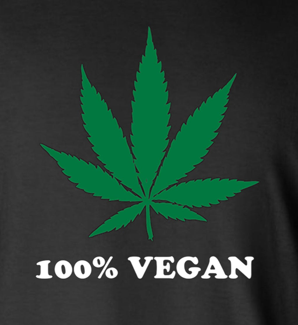100% Vegan Marijuana Pot Leaf Long Sleeve T-Shirt Weed Cannabis 420 Tee