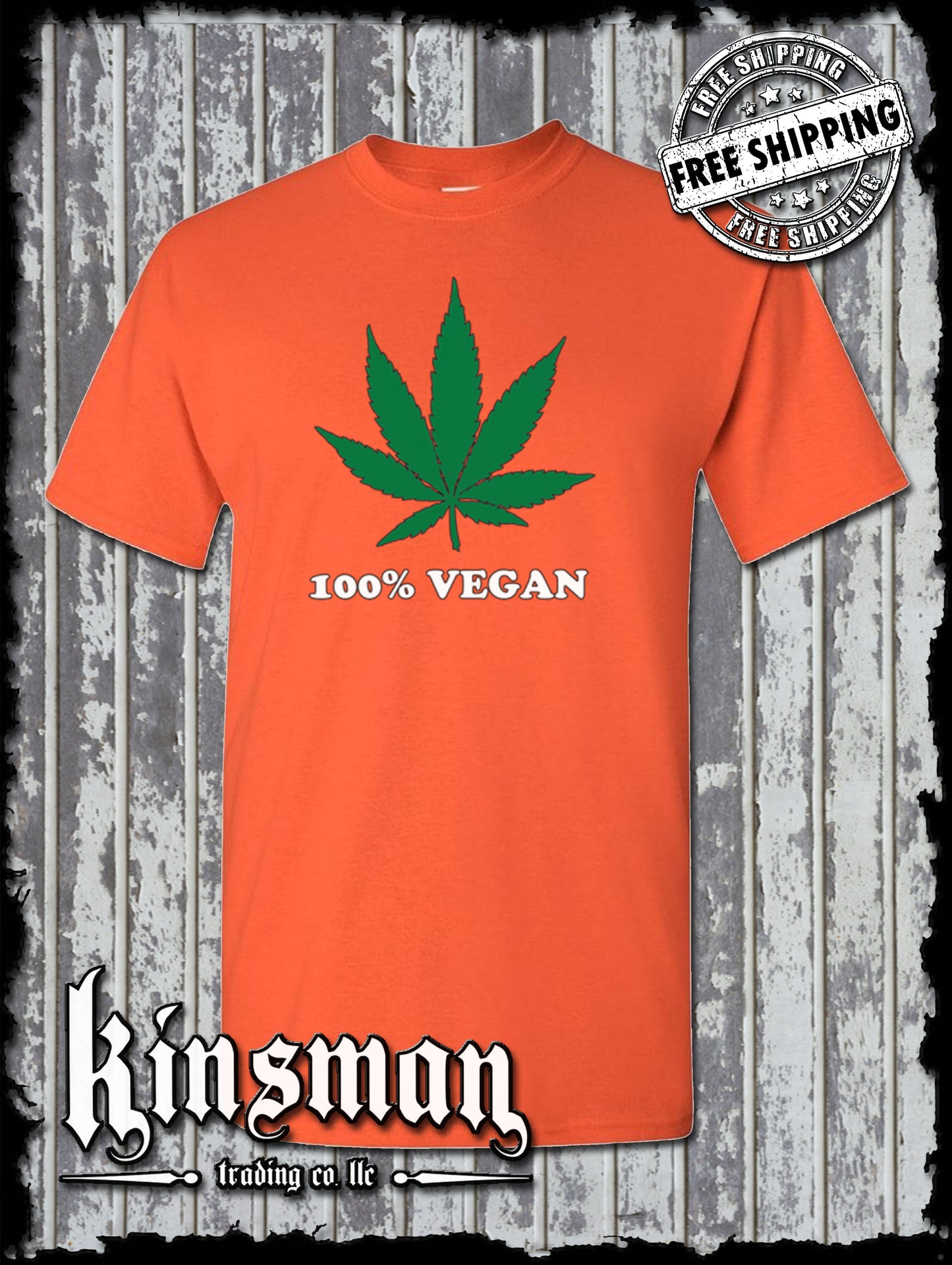 100% Vegan Marijuana Pot Leaf T-Shirt Weed Cannabis 420 Tee