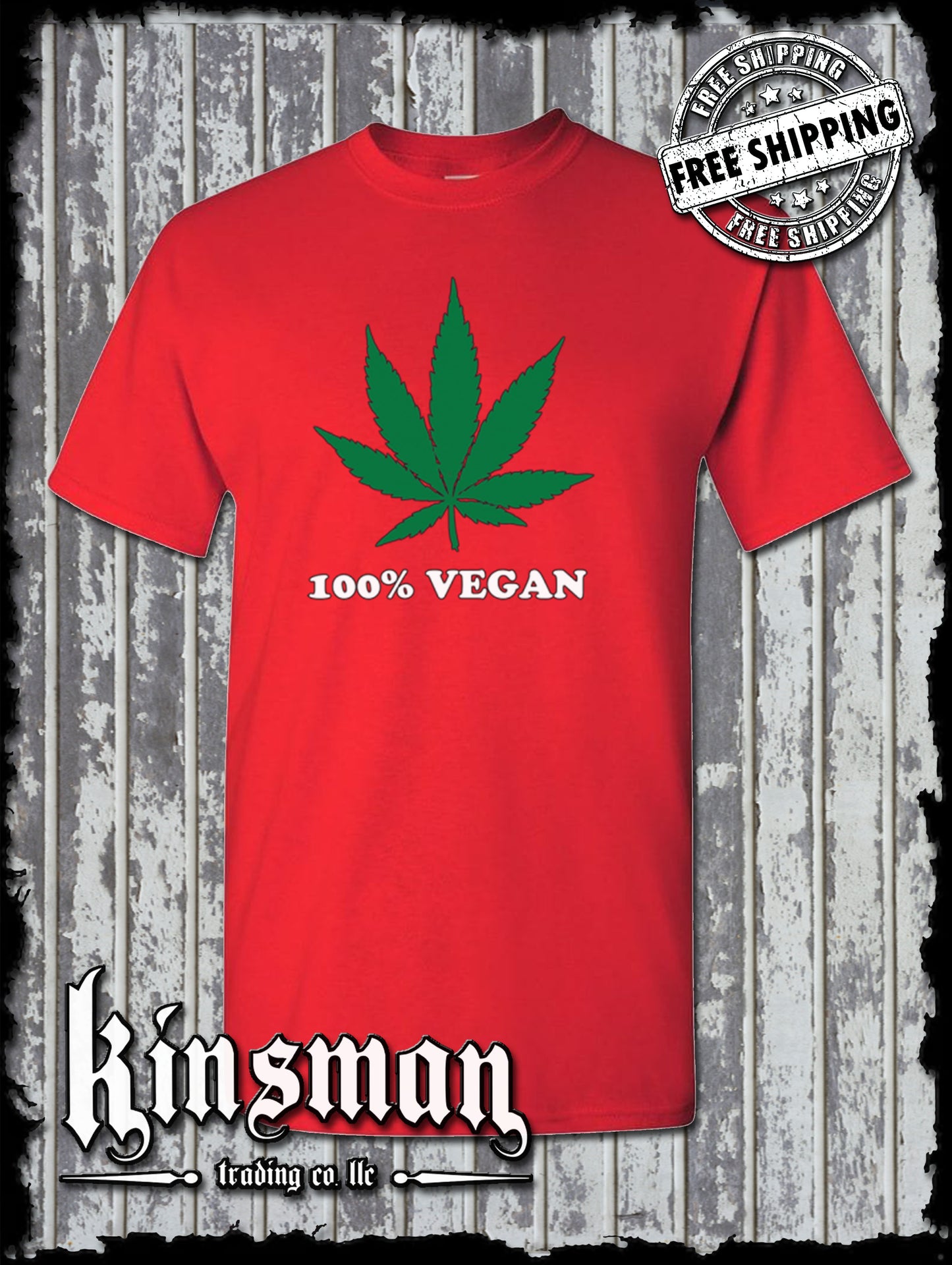 100% Vegan Marijuana Pot Leaf T-Shirt Weed Cannabis 420 Tee