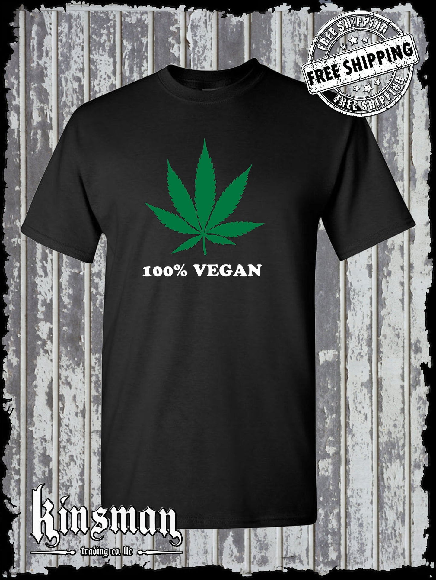 100% Vegan Marijuana Pot Leaf T-Shirt Weed Cannabis 420 Tee