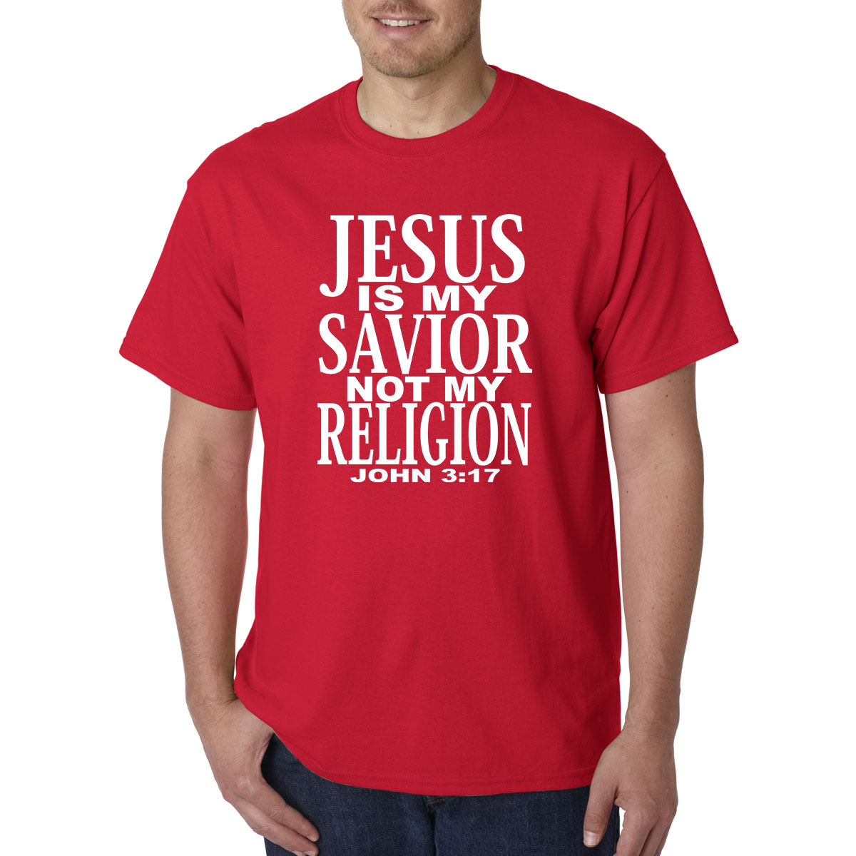 JESUS Is My SAVIOR Not My RELIGION T-Shirt - Christian Catholic God Saves