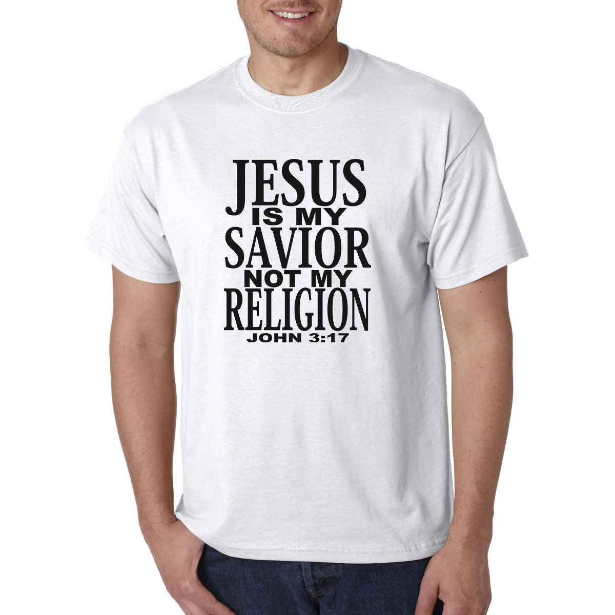 JESUS Is My SAVIOR Not My RELIGION T-Shirt - Christian Catholic God Saves