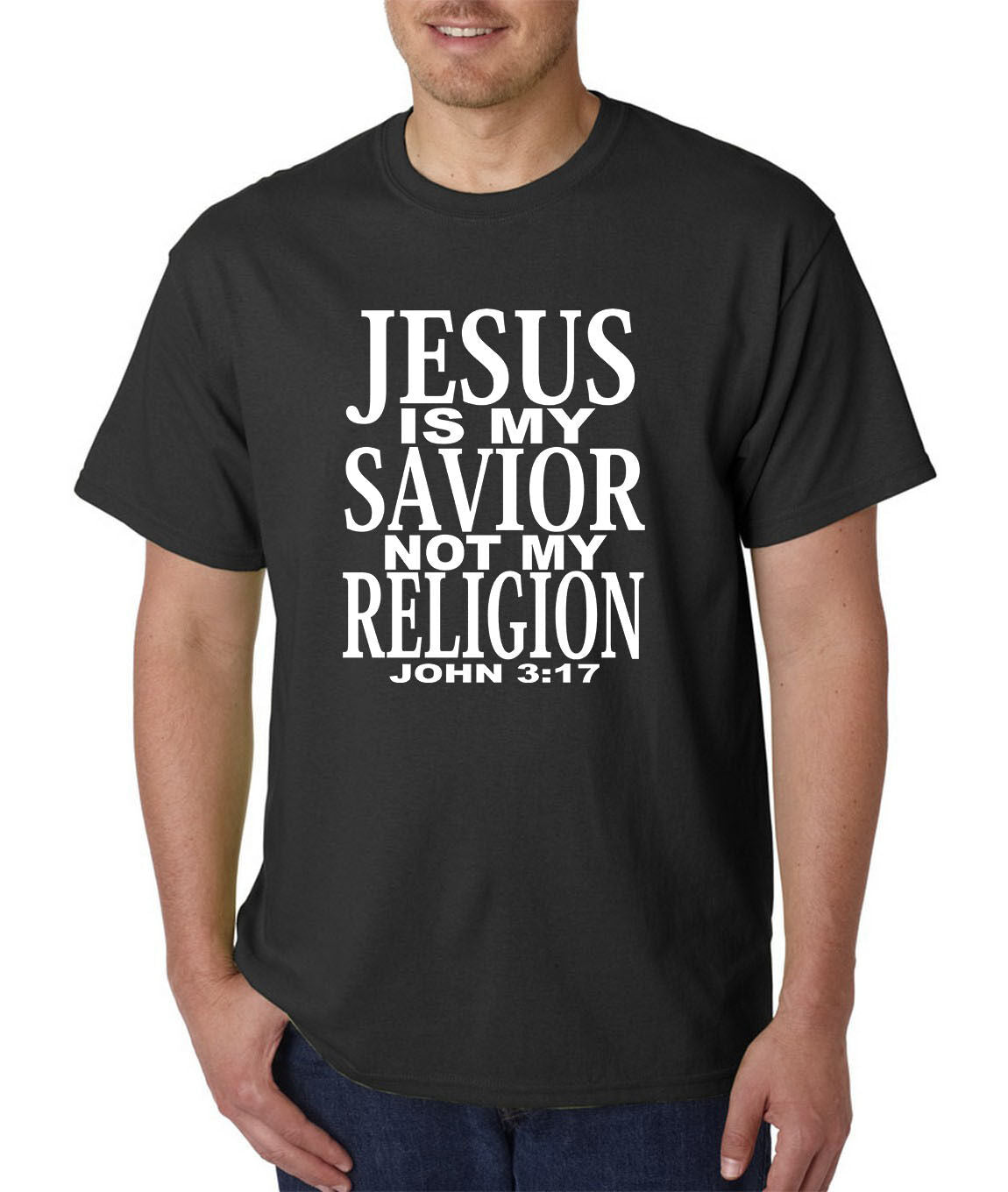 JESUS Is My SAVIOR Not My RELIGION T-Shirt - Christian Catholic God Saves