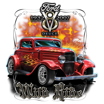 Ford Wild Ride 1932 Deuce Coupe V8 Hoodie / Sweatshirt Hot Rod - Official Licensed Product