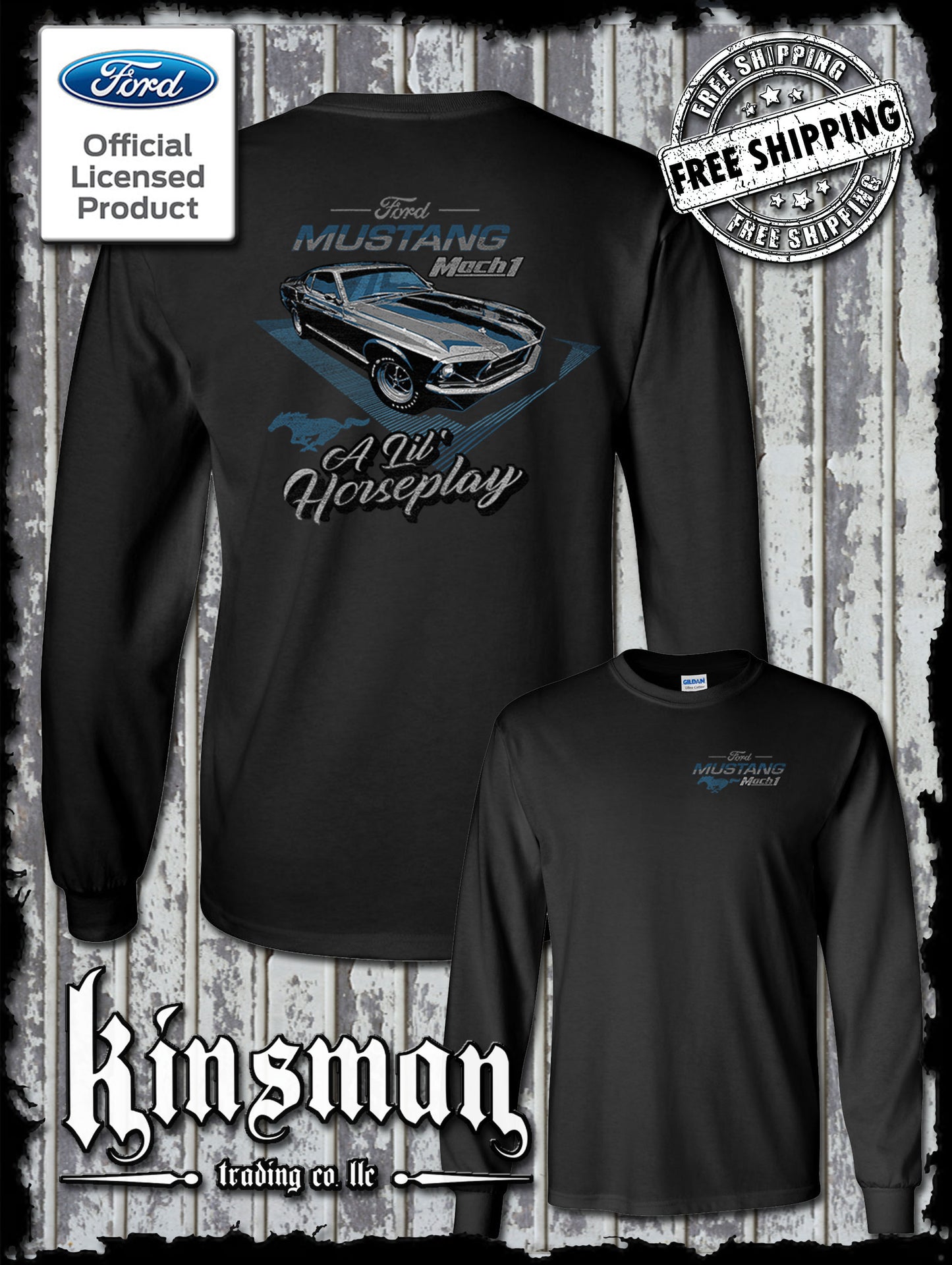 1969 Mustang Mach 1 A Lil' Horseplay 2-Sided Long Sleeve T-Shirt