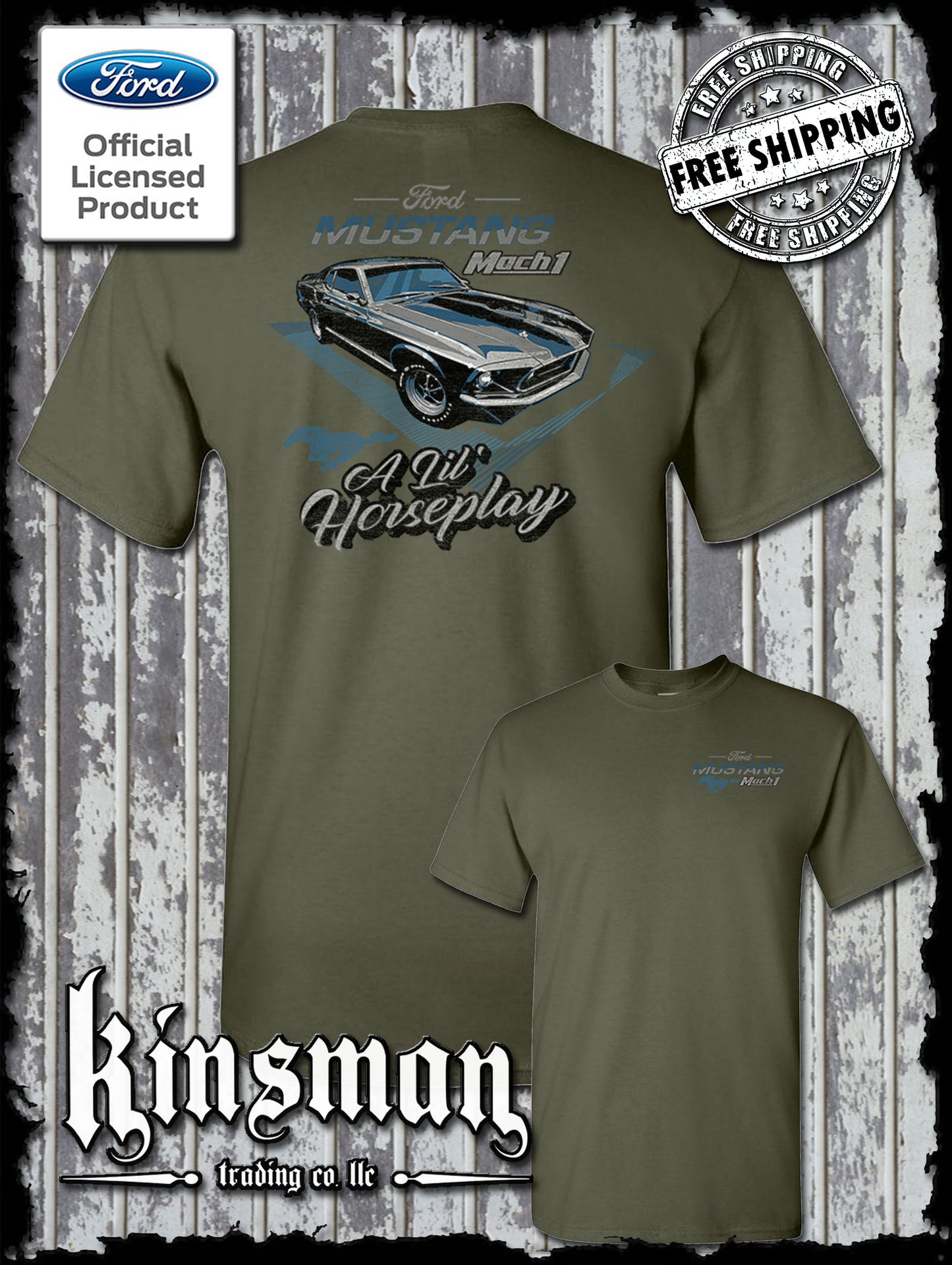 1969 Mustang Mach 1 A Lil' Horseplay 2-Sided T-Shirt