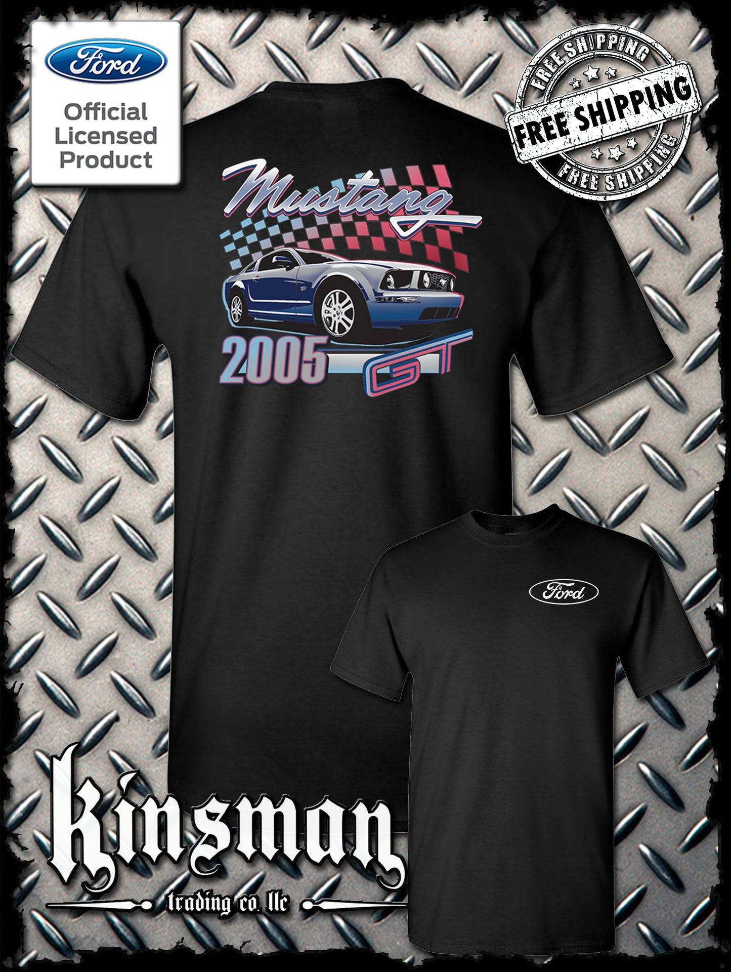 2005 Ford Mustang GT 2-Sided T-Shirt / Carrol Shelby Cobra