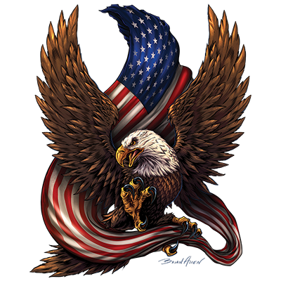 American Flag / Eagle 2-Sided 1776 Hoodie Sweatshirt