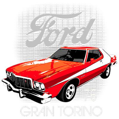 Ford 76 Gran Torino 2-Sided T-Shirt American Horsepower