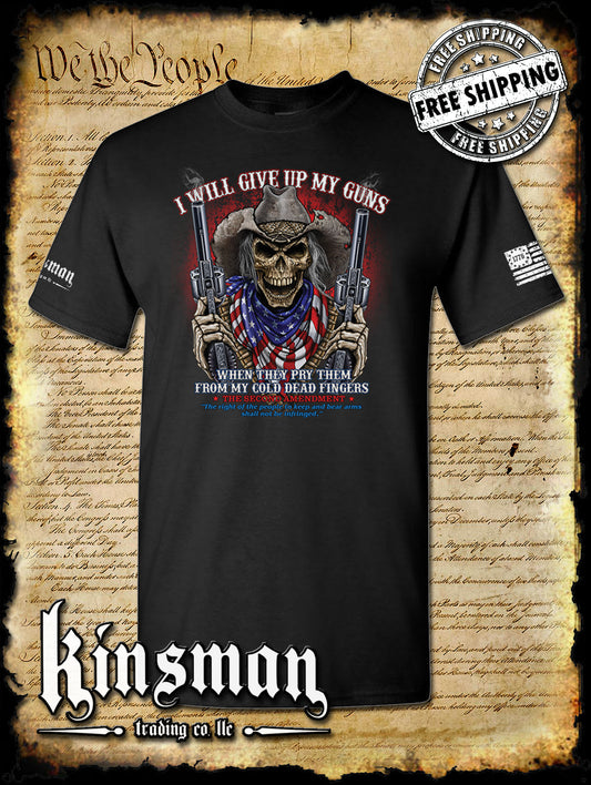 2nd Amendment Cowboy Skull T-Shirt / American Flag Bandana