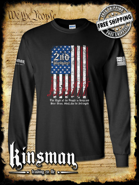 2nd Amendment Script Long Sleeve T-Shirt - Keep & Bear Firearms Not Infringed
