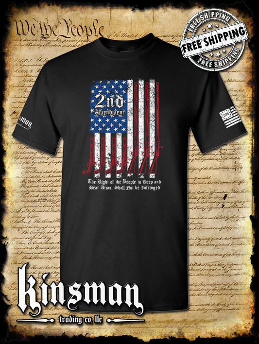 2nd Amendment Script T-Shirt - Keep & Bear Firearms Not Infringed