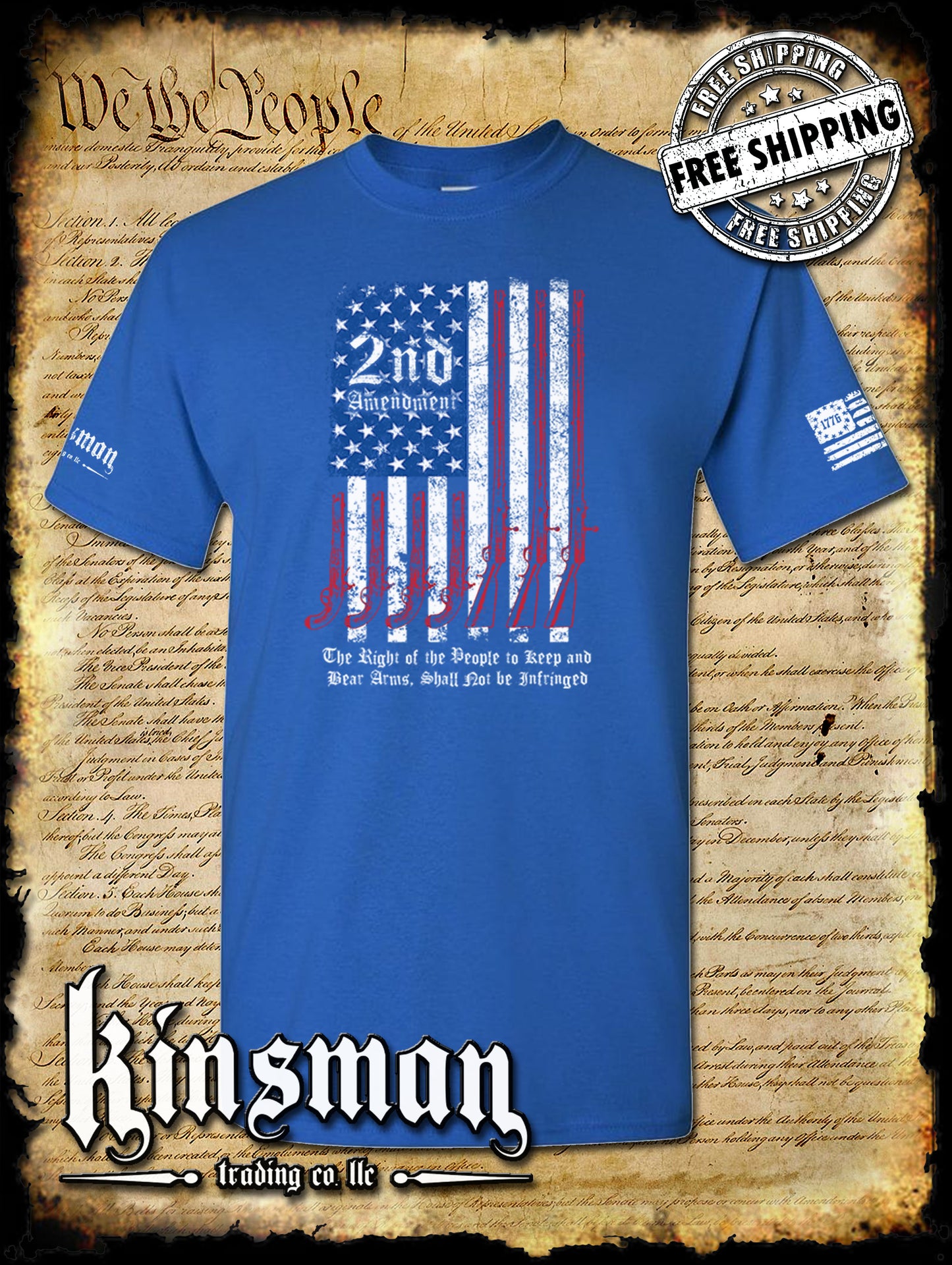 2nd Amendment Script T-Shirt - Keep & Bear Firearms Not Infringed