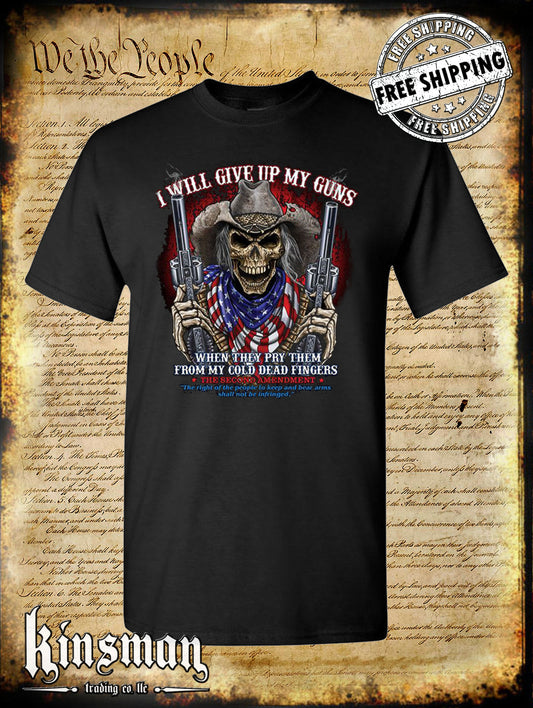 2nd Amendment Cowboy Skull T-Shirt / American Flag Bandana